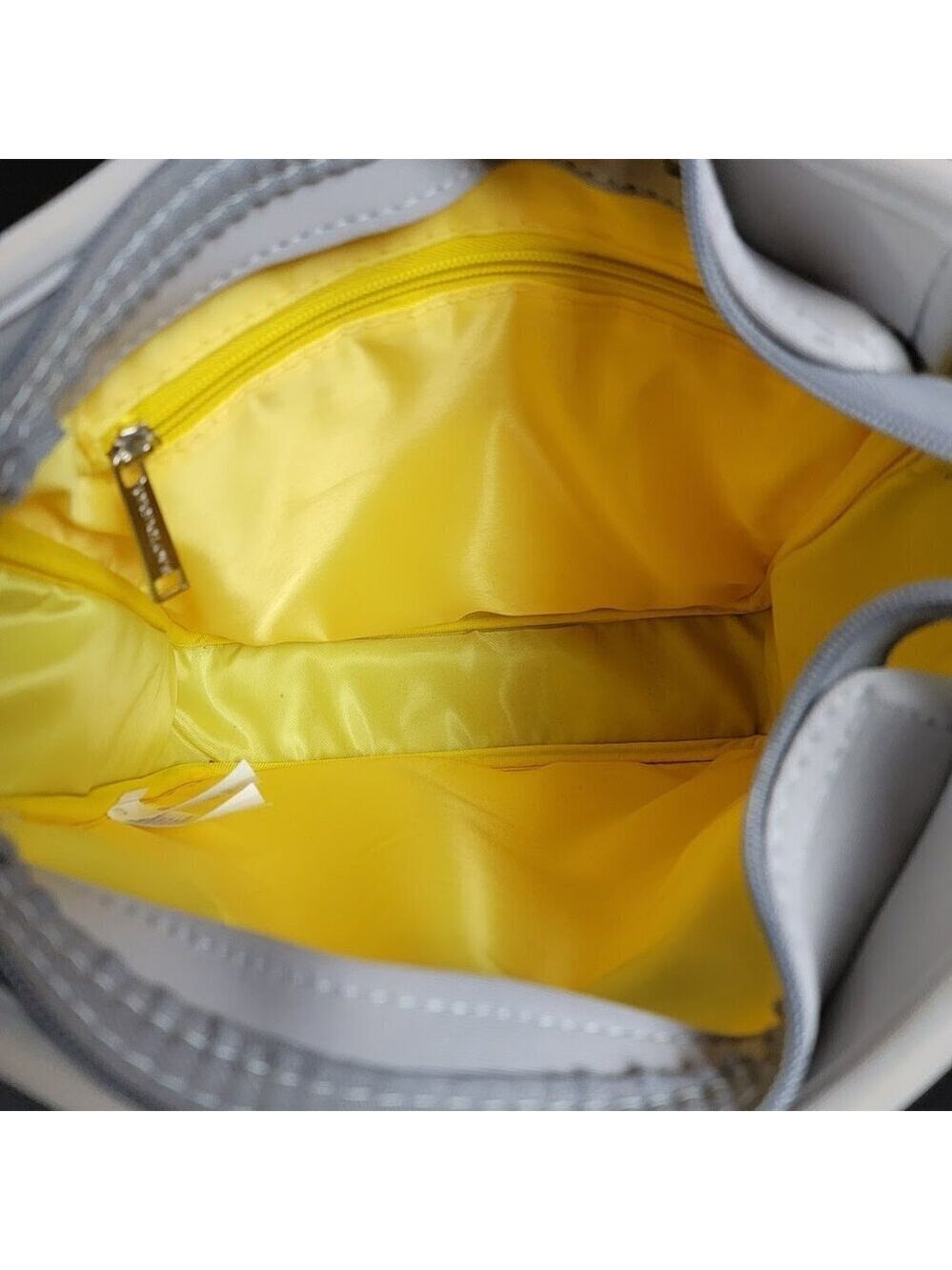 PreneLOVE Grey Camo Neoprene Crossbody Bag – Yellow Lining, Adjustable Strap - Picture 10 of 13